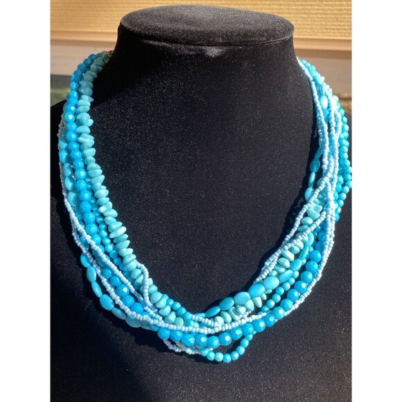 9 Strands Turquoise Style Necklace Vintage Necklace Antique Necklace - Picture 1 of 16